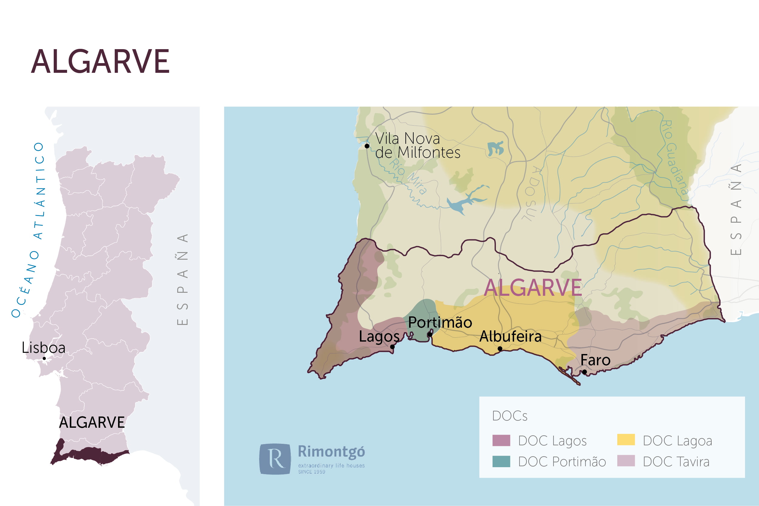 Algarve Map of Vineyards Wine Regions